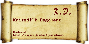 Krizsák Dagobert névjegykártya